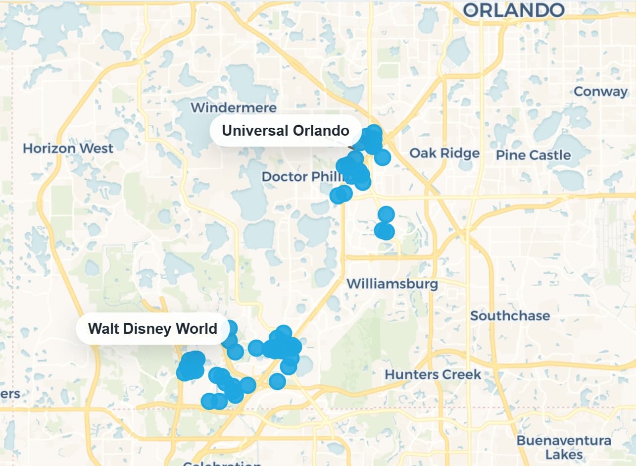 Orlando corridor coverage map
